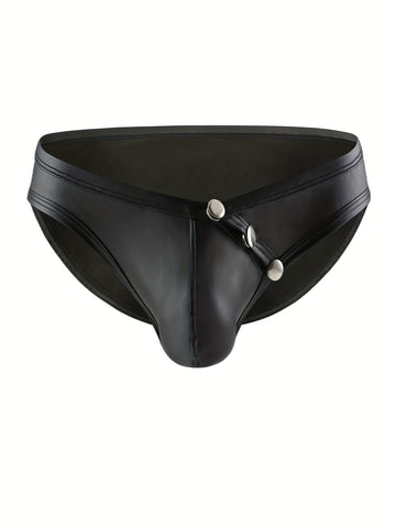 Patent Leather Knickers Low Waist Briefs Naughty Sexy Lingerie Athletic Supporter Jockstrap For Men